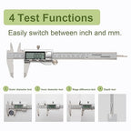 All-Metal Digital Caliper 0-6"Measuring Tool, Micrometer Caliper with Auto-Off Feature, Interchangeable Between inches and millimeters for DIY/Household and 3D Printing