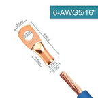 Battery Cable Ends, 8PCS 6 Gauge Wire Connectors 5/16 Copper Wire Lugs, Bare Copper Eyelets with Heat Shrink Tubing