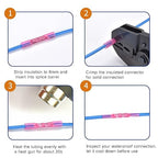 Heat Shrink Butt Connectors, 12-10 AWG Waterproof Crimp Terminals Electrical Wire Connectors Splice for Marine, Cable, Wiring