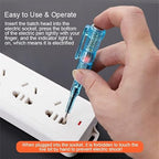 Fielect Voltage Detector Pen Test Screwdriver Steel Batch Screwdriver Test Pencil JRDB-107 AC/DC 100-500V Blue Clear 1pcs
