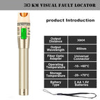 Visual Fault Locator, 30-50KM Fiber Optic Cable Tester Meter VFL Red Light Pen Light Source Testers