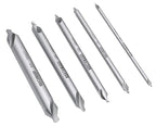 Accusize Industrial Tools (#1-#5), 3/64"-3/16" 5 pc H.S.S. M2 Long Series Center Drill Set, 4" Length, 3560-1001