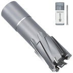 KEENTECH Carbide-Tipped Annular Cutter, 7/8" Diameter x 1-3/8" Depth, 3/4" Weldon Shank (2 Flat), High Speed Cutting TCT Mag Drill Bit with Pilot Pin for Harder Material, Stainless Steel, Cast Iron