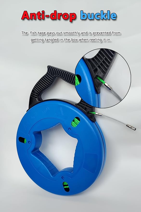 82FT Professional Flexible Wire Rodding Guide Kit for Electrical Wiring Installation with Storage Case【25M*4.5mm】