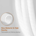 ZhiYo 20FT 1/2” Wire Loom Split Tubing Auto Wire Conduit Flexible Cover | High Temperature Heat Resistant -40F to 257F | Plastic Cover for Electrical Wires & Cables, White