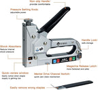 Upholstery Staple Gun Heavy Duty, DEWBIN 4 in 1 Stapler Gun with 2000 Staples, Remover, Manual Brad Nailer Power Adjustment Stapler Gun for Wood, Upholstery, Carpentry, Decoration DIY Staple Gun