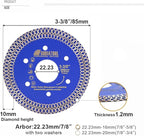 SHDIATOOL 3-3/8 Inch Diamond Saw Blade Cutting Disc Cutter for Porcelain Tile Ceramic Granite Marble Brick Cutting Wheel (5-Pack)