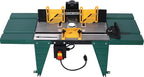 Electric Benchtop Router Table Wood Working Tool Craftsman Tool Stands Woodworking Bench Table Aluminum Strong Structure Tables for Woodworking Tasks (Green, 34")