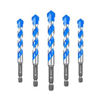 Carbide Drill Bit Set - Dry Drill Bit Set for Masonry, Concrete, Bricks, Wood, Plastic etc(12MM*5Quick-fit Shank)
