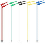 Sumnacon 10Pcs Test Hook to Male Jumper Wires - 26 AWG Binding Post to Solderless Breadboard Jumper Leads, Soft Silicone Flexible Test Leads for Electrical Testing