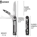 Gerber Gear Armbar Trade 8-in-1 Multi-tool - 2.5" Plain Edge Blade, Pry Bar, Hammer - EDC Gear and Equipment - Onyx