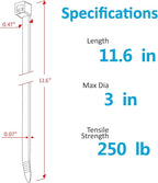 Zip Ties Heavy Duty with 250 Pounds Tensile Strength, 11.6", Black, Heavy Duty Cable ties, 250 Pieces,by Karoka