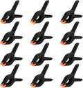 MOUYAT 12 Pack 6 Inch Spring Clamps, Nylon Spring Clamp, Plastic Heavy Duty Grip Clips Strong Grip Backdrop Clips for Background Muslin, Paper, Canvas, Photo Studio, 3 Inch Opening