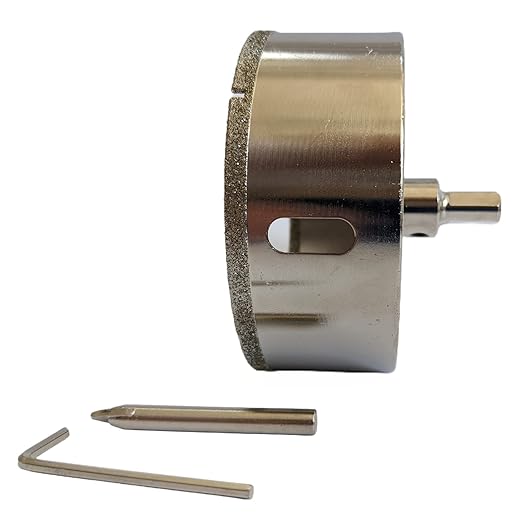 Drilax 4" Diamond Hole Saw | 1.5" Cutting Depth | Removable Pilot Pin & Triangular 3/8" Shank | Drilling for Ceramic, Porcelain, Tile, Quartz, Granite, Marble | Large Vent, Duct & Recessed Light Holes