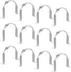 12pc 6 11/16Inch (170mm) 304 Stainless Steel Conduit Clamps, U-Tube Pipe Clamp 2 Hole Strap U Bracket Rigid Pipe Metal Conduit Strap Tension Clips