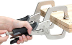 Amazon Basics Adjustable Metal Face Clamps for Woodworking, Welding, or Repairs, 11-inch, Pack of 2, Black/Silver
