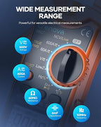 Crenova Digital Clamp Meter Multimeter 6000 Counts TRMS Voltage Tester Amp Meter for AC/DC Current/Voltage,Resistance,Capacitance,Frequency,Duty Cycle,Temperature,Continuity,Diode,NCV,Live Wire Test