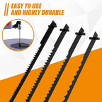 48pcs Scroll Saw Blade Set 5 Inch Pin End Scroll Saw Blades SK5 Carbon Steel Coping Saw Blade Jig Saw Blades Woodworking Tool for Wood Metal Plastic Cutting US(Black)