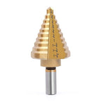 Titanium Step Drill Bit, Zhushan Titanium High Speed Steel Drill Cone Bits,Double Cutting Bladesfor Sheet Metal Hole Drilling Cutting1/4 to 1-3/8 Inches Total 10 Step Sizes