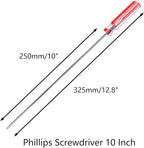 Phillips 10 Inch Long Screwdriver, Magnetic Tip, Extra Long Shaft, Cross Head