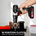 AVID POWER 20V MAX Lithium lon Cordless Drill, Power Drill Set with 3/8-Inch Keyless Chuck, Variable Speed, 16 Position and 22pcs Bits (Black)