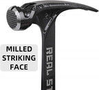 Real Steel 21 Oz One Piece Forged Milled Face Framing Hammer with Rip Claw 0517, Black