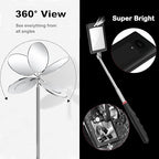 2PCS Telescopic Inspection Mirror, LED Telescopic Inspection Mirror,Portable Round 360 Degree Rotating Inspection Mirror Flashlight and Round/Square Inspection Mirror