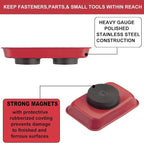 8 PCS Magnetic Trays, Include 2 PCS 11.4 X10.6Inch & 3 PCS 6 X 2.5 Inch & 3 PCS 3.6 X 2.5 Inch, Magnet Tool Tray, Magnetic Parts Tray, Red, by GENHAKON