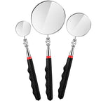 3 Pieces Telescoping Inspection Mirror Stainless Steel Extendable Mechanic Mirror with Long Handle Tool for Technicians Mechanics Contractors Eyelashes Mouth and Other Small Parts(Black)