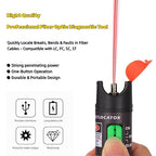 Visual Fault Locator,30KM Red Light Fiber Optic Cable Tester Meter, Cable Test Equipment Suitable with 2.5 mm Universal Connector FC Male to LC Female Adapter for CATV Telecommunications
