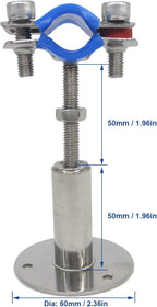 Stainless Steel Adjustable Pipe Clamp Bracket - Wall/Ceiling Mount Support for 3/4-Inch (25mm) Pipe, Heavy-Duty Rustproof Brackets with Screws, Set of 2