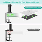 WALI Computer Monitor Arm Clamp, C Bracket Clamp, Steel Reinforcement, for Most Monitor Mount Stand Grommet C Clamp Installation (CGRP-W), White