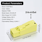 4Pcs Snap-on Quick Wire Connectors, 400V 6A 16-12 AWG, KV228-2P Connector for Luminaire Disconnect
