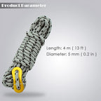 GEERTOP 6 Pack 5 mm Guy Lines Ultralight Tent Cords with Aluminum Adjuster Tensioner Outdoor Camping Guylines Ropes for Tent Tarp, Canopy Shelter, Climbing, Hiking Backpacking Survival Gear