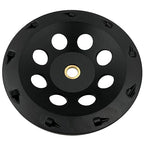 7" PCD Grinding Wheel for Epoxy, Glue, Mastic and Paint, 9 PCD Segments, 7/8"-5/8" Non-Threaded Arbor