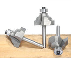 3Pcs Wavy Edge Molding Router Bits,1/4" Shank,3/4" Cutting Height ,3/8" Cutting Depth for Wood Table Edging,Picture Frames Profiling,Furniture Moulds Projects with Bearing Guided(3 Units/Pack)