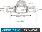 SS304 Conduit Clamps 3/4", 2-holes Pipe Bracket U Clamp for Cable/Water Pipe/Pipe, Heavy Duty Pipe Clamp | OD 3/4" | 10 pcs