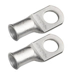 SELTERM 2pcs 1/0 AWG 1/2" Stud Tinned Copper Wire Lugs, Battery Lugs, Ring Terminals, Battery Cable Ends, 0 Gauge Ring Terminal Connectors, UL Marine Grade Electrical Battery Terminal Connectors