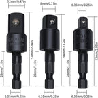 105 Degree Right Angle Drill Adapter Set, 1/4-1/2 Inch Socket Adapters, 4-in-1 Impact Grade Extension Kit with 360° Rotation for Household Workplace Industry