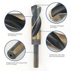COMOWARE 5/8" Reduced Shank Drill Bit, HSS M2, Black & Gold Drill Bit with 3-Flat 1/2" Shank, 135° Split Point, Metal Drills Bits for Steel/Aluminum/Iron/Plastic/Wood, for Electricians & DIY