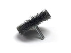 Benchmark Abrasives 2.5 Inch Grinder Mounted Crimped Wire Wheel for Drill with 1/4" Shank, Steel Brush for Rust Removal, Cleaning, Deburring on Cast Iron, Steel Rotary Tools (5 Pack) - Carbon Steel
