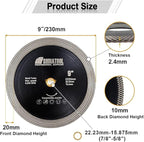 SHDIATOOL Tile Diamond Saw Blades, 9-Inches Cutting Disc,Cut-Off Wheel for Dry/Wet Cutting Grinding Ceramic Marble Artificial Stone 180mm(Pack of 2)