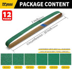 12 Pack 1 x 30 Inch Zirconia Ceramic Sanding Belts Kit – 40, 60, 80, 100, 120, 180 Grits Premium Metal Grinding Belts for Knife Sharpening, Stock Removal, and Bevel Work