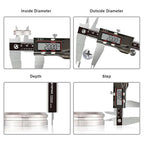 Digital Caliper, 12 Inch/300mm Vernier Caliper Measuring Tool with Stainless Steel, IP54 Splash Proof, Electronic Micrometer LCD Screen Auto-Off, Inch/Millimeter Conversion for 3D Printing