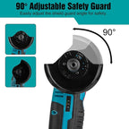 Cordless Angle Grinder Set, 12V 3inch Mini Electric Angle Grinding Tool with 2Pcs 1100mAh Batteries and 7-Cutting Discs, 19000RPM Electric Grinding Tool Handheld Cutter for Metal Wood