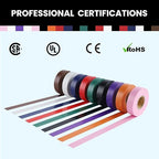 Lichamp 20-Pack Colored Electrical Tape Waterproof, 3/4 in x 66ft, Industrial Grade UL/CSA Listed High Temp Electrical Tape Colors Electric Super Vinyl, 2075C1