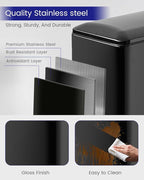 Kitchen Rubbish Bin, 45 Litre Waste Bin, Large Pedal Bin, Kitchen Rubbish Bin with Softclose Lid and Inner Bin, Slim Pedal Bin for Kitchen, Bathroom and Office, Black