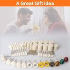 134PCS Polishing Buffing Wheel Polishing Kit Compatible with Dremel, Polishing Wheel Rotary Tool Accessories with 1/8" Shank, Abrasive Wheel Buffing Polishing Wire Brushes Wool Felt Cotton Mounted