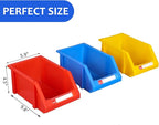 Shop organization Garage organizers Large parts bin Plastic organizer bins Tool bins for organization, display, classification(Yellow,Pack of 4)