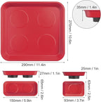 8 PCS Magnetic Trays, Include 2 PCS 11.4 X10.6Inch & 3 PCS 6 X 2.5 Inch & 3 PCS 3.6 X 2.5 Inch, Magnet Tool Tray, Magnetic Parts Tray, Red, by GENHAKON